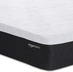 Amazon Basics Gel Memory Foam Mattress, Firm, Cooling, Full Size Mattress, CertiPUR-US® Certified Foam, 75 x 54 x 12 inches, White/Gray