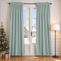 Lazzzy Velvet Blackout Curtains Thermal Insulated Room Window Drapes Super Soft Luxury Curtains for Living Room Bedroom Rod Pocket 2 Panels, Misty Blue, 52" W x 84" L