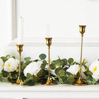 6PCS Brass Candlestick Holders Gold Candle Holders Taper Candle Holders Decorative for Thanksgiving Day Christmas Dinning Wedding Party Anniversary Home Decor.