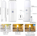 YELKO Motion Sensor Night Lights, Rechargeable nightlights Battery Operated, Dimmable Table lamp with 5 Levels Brightness Adjustable, Cordless Dimmable LED Nursery Night Lights for Home