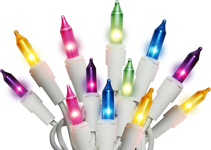 Holiday Pride Easter String Lights - 100 Count Mini Easter Lights String on White Wire (24 Ft) - Indoor/Outdoor Use - UL Listed - Static & Blinking Modes - Connectable