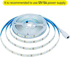 12V LED Strip Light Cool White 6000K 5M/16.4ft 600LEDs Flexible SMD2835 High Brightness No-Waterproof IP20 LED Tape Lights for Bedroom Kitchen Party etc Decorate(No Power Supply)