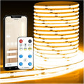 DAYBETTER COB Led Strip Light, Led Light Strips with Remote and App, 16.4 ft 3000K Dimmable Warm White Led COB Light Strip, Indoor COB Led Lights for Bedroom, TV, Mirror, Ceiling, Cabinet, Closet