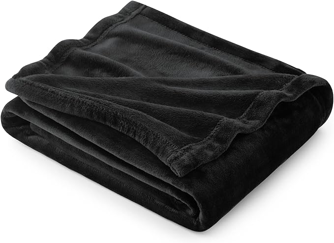 Bedsure GentleSoft Fleece Throw Blanket for Couch Black - Lightweight Plush Fuzzy Cozy Soft Halloween Blankets and Throws for Sofa, 50x60 inches