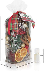 ANDALUCA Holiday Memories Potpourri | Made in California | Large 20 oz Bag + Fragrance Vial | Scents of Orange Zest, Sparkling Cassis and Clove