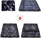 MAXYOYO Japanese Futon Mattress Floor Mattress Sleeping Pad Foldable Bed Roll Up Camping Cushion Floor Lounger Bed Couches and Sofas Couch Topper, Navy Floral, Full Size