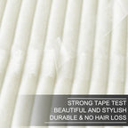 Richave Cuddly Blanket King Size,Premium Lightweight Anti-Static Fluffy Fleece Blanket with Striped Pattern for King Calking Bed, 90x108 Inches,Cream
