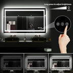 LOAAO 48"X28" LED Bathroom Mirror with Lights, Anti-Fog, Dimmable, Backlit + Front Lit, Lighted Bathroom Vanity Mirror for Wall, Memory Function, Tempered Glass, ETL Listed