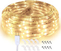 33ft Strip Lights Outdoor, LED Flat Flexible Rope Lighting, 3000K Soft White, Waterproof Connectable Décor Lights for Bedroom Living Room Garden Patio Pergola Christmas Party