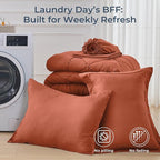 HEVUMYI Burnt Orange Twin-XL Comforter Set - 5-Piece All Season Bed in a Bag Twin-XL, Ultra Soft Bedding Set with Comforter, Flat Sheet, Fitted Sheet, Pillowcases, Pillow Shams