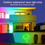 50ft Neon Rope Light, 24V RGB LED Strip Lights, Multi-Color, Music Sync, Dimmable, Remote/APP Control, Flexible DIY Design for Bedroom Indoor Outdoor