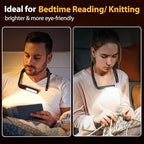 Neck Reading Light with Storage Case:10-80Hrs Eye-Friendly Rechargeable Book Lamp, Knitting Crochet Accessories Sewing Craft Light, Christmas Birthday Gifts for Book Lovers Readers Knitters Crafters