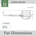 Hunter 52389 Dempsey Ceiling Fan 52 inches Matte Black
