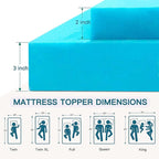 Airensky Memory Foam Mattress Topper Queen, Cooling Gel Infused High Density Topper with Removable Washable Cover, Bed Topper for Pressure Relief Back Pain, CertiPUR-US Certified, 2 Inch, 60"x80"