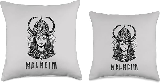 Nordic Vikings Legends Old Norse Mythology Gods Nordic Scandinavian Legends Old Norse Mythology Gods Helheim Throw Pillow, 18x18, Multicolor