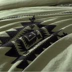 MaiRêve Embroidery King Size Comforter Set Light Olive Green, Farmhouse Western Boho Bedding Set 7 Pieces, All Season Bed in A Bag Comforter Set with Sheets, Pillowcases & Shams