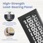 4x12 Inches Heavy Duty Walkable Floor Register - Easy Adjust Air Supply Lever Decorative Floor Vent Covers - Boston Design Vent Covers for Home - Matte Black