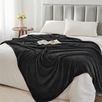 BEDELITE Fleece Blankets Queen Size for Bed, Luxury Plush Cozy Fuzzy Black Blanket 90x90 Inches, Super Soft Warm Lightweight Throw Blanket All Seasons Suitable