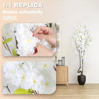 7.2 ft White Artificial Cherry Blossom Tree for Home Decor, Nearly Nature Faux Silk Flower Tree Indoor, Fake Realistic White Flowering Plant for Living Room Wedding Office Decorations
