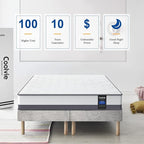 Coolvie 10 Inch Queen Mattresses, Queen Size Hybrid Mattress Built in Pocketed Coils and Gel Memory Foam Layer, Low Motion Transfer & Breathable Bed in A Box