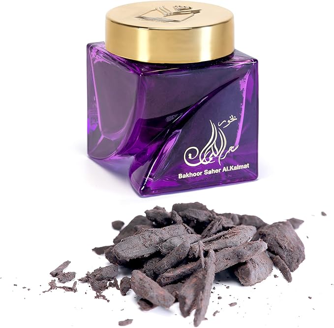 Almas Perfumes Bakhoor Saher Al Kalmat – Premium Oriental Incense 60g | Long-Lasting Fragrance with Oud | Made in K.S.A