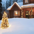 LED Mini Lights with Timer Christmas Lights 18ft 50 LED 8 Modes Battery Operated String Lights White Wire for Indoor Outdoor Wreath Wedding Party Garden Home Decor, Waterproof, Warm White