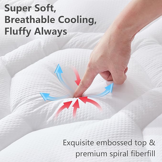 Twin XL Mattress Pad Waterproof, Soft Cooling Mattress Topper for College Dorm, Extra Long Twin Mattress Cover Protector Washable, Deep Pocket 8-21" (39x80 inch, White)