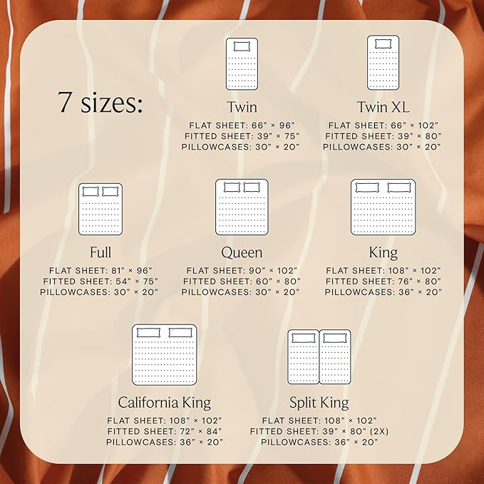 LuxClub 3 PC Sheet Set Bed Sheets Deep Pockets 16" Wrinkle Free Cooling Machine Washable Hotel Bedding Silky Soft - Striped-Autumn Orange Twin