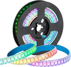 SEZO WS2812B LED Strip Light 3.3FT/1M 144LEDs/m Individually Addressable Programmable 5050SMD Digital RGB Alloy Wires Flexible Dream Color IP65 Waterproof PCB White DC5V