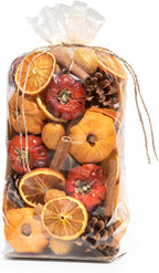 ANDALUCA Potpourri Mini Pumpkins, Cinnamon, Orange Slices & Pumpkin Spice Fragrance Vial Included Vase & Bowl Filler (Pumpkin Spice)