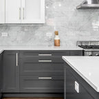 Ravinte Brushed Nickel Cabinet Handles 15 Pack 6-3/10 inch Satin Nickel Square Cabinet Pulls Silver Hardware for Kitchen Cabinets 8-4/5 inch Overall Length Stainless Steel Drawer Pulls