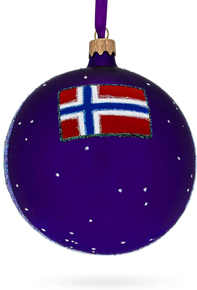 Geirangerfjord, Norway Glass Ball Christmas Ornament 4 Inches