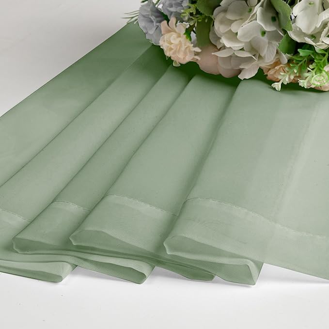 Aiyufeng Sheer Bedroom Curtains 2 Panel Sets 84" Inch Length - Transparent Light Weight Soft Sage Window Treatment Panels for Study Room/Living Room/Guest Room, Per Panel W40 X L84 inches