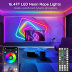 AILBTON 16.4Ft Neon Rope Lights,Flexible Led Rope Lights Control with App/Remote,Multiple Modes Rope Lights,IP65 Outdoor RGB Led Neons Lights,Music Sync Gaming Led Neon Light Strip for Bedroom Decor