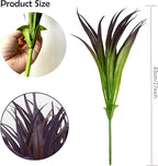 8 Pcs Outdoor Fake Plants UV Resistant Artificial Tall Grass Plants Faux Tropical Flowers Bushes Décor Fall Winter Summer Planters Patio Front Door Porch Plastic Greenery & Shrubs Decoration