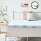 Linenspa 3 Inch Gel Swirl Memory Foam Mattress Topper – Cooling Gel Infused – Pressure Relieving Bed Topper - Mattress Pad – CertiPUR Certified - Full Size