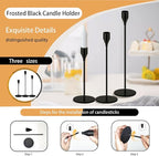 48 Pack Candle Holders Taper Candle Holders Tall Metal Candle Stands Holders for Table Centerpiece Modern Pillar & Home Wedding Decor, Matte Black