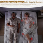 Full Size Mattress 12 Inch, Hybrid Memory Foam Mattress with Zoned Pocket Coils Support and Motion Isolation Design, Strengthen Edge Support,CertiPUR-US Certified, Medium Firm in a Box