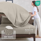 HEVUMYI Oatmeal Twin Comforter Set - 5-Piece All Season Bed in a Bag Twin, Ultra Soft Bedding Set with Comforter, Flat Sheet, Fitted Sheet, Pillowcases, Pillow Shams