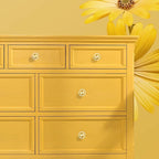 QOGRISUN 10-Pack Brass Crystal Cabinet Knobs,Glass Crystal Gold Drawer Knobs,1-1/4-Inch Polygon,Decorative Dresser Pulls, Modern Cabinet Hardware
