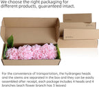 4pcs 21" Faux Pink Hydrangeas Artificial Flowers, Real Touch Silk Hydrangea Flowers with Stems for Bridal Wedding Bouquet Party Home Decor