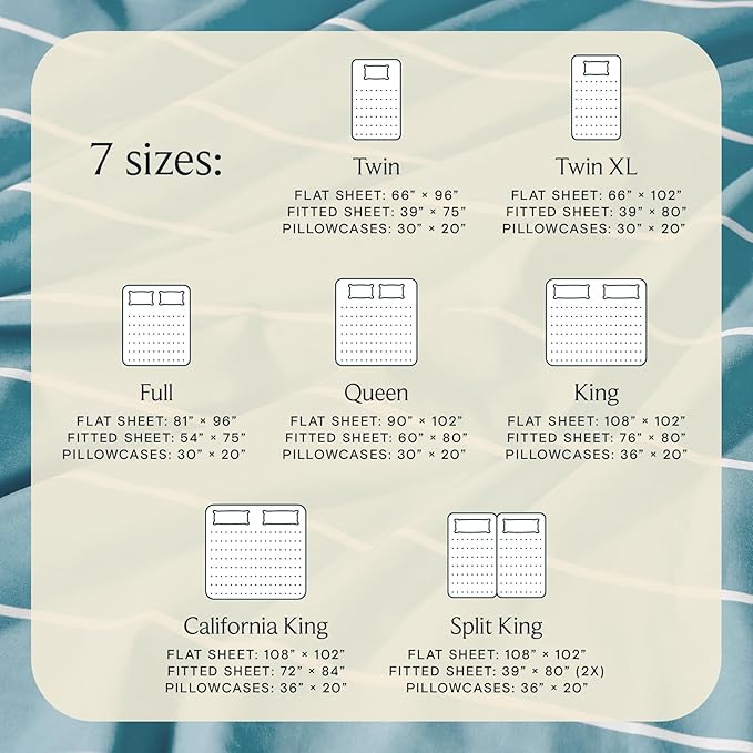 LuxClub 4 PC Queen Size Sheet Set Bed Sheets, Breathable Luxury Deep Pockets 16" Wrinkle Free Cooling Sheets Machine Washable Hotel Bedding (Queen, Striped Light Blue)