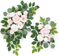 Artificial Flowers Decorations Pack of 2,Centerpieces for Wedding Reception Backdrop Decoration, Floral Decor Wall Home Entryway OutdoorDecorations (Creamy Pink)