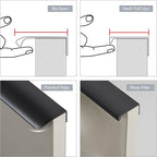 JOOJA 10 Pack Modern Style Finger Edge Pull Furniture DrawerHandles Hidden Cabinet Kitchen Drawer Handles Knobs (200mm, Black)