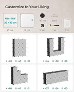 SONGMICS Cube Storage Organizer, 12-Cube Closet Storage Shelves, Modular Bookcase, Black ULPC34HV1