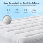 ELEMUSE RV Short Queen Dual Layer 3 Inch Memory Foam Mattress Topper, 2 Inch Cooling Gel Memory Foam Bed Pad and 1 Inch Soft Pillow Top Mattress Pad for Back Pain Relief & Hot Sleepers