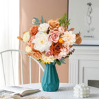 AmyHomie Champagne Artificial Flowers Combo Silk Mix Peony Rose Hydrangea Fake Flowers w/Stem for DIY Wedding Bouquets Centerpieces Arrangements Table Party Bridal Baby Shower Home Fall Decor