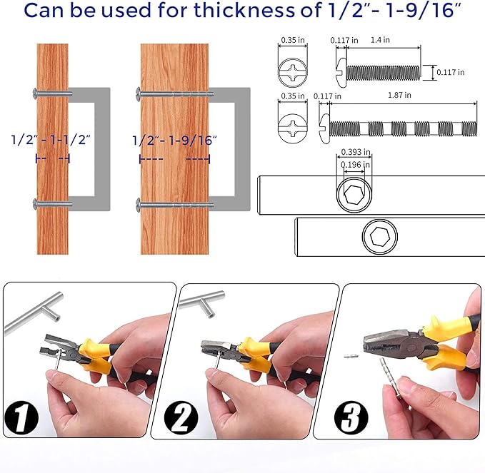 Ravinte 10 Pack Brushed Nickel Kitchen Cabinet Handles 3-3/4 Inch Cabinet Pulls Square Kitchen Hardware for Cabinet Drawer Pulls Drawer Handles Come with Screwdriver