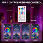9.84ft Smart RGB LED TV Backlight Strip for 32-45 Inch TVs, Music Sync Bluetooth App & Remote Control, USB-Powered LED Lights for Bedroom, Gaming, Home Theater