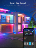 Govee Outdoor LED Strip Lights, 65.6ft Smart Led Strip Lights Work with Alexa and Google Assistant, App Control, IP65 Waterproof, RGBIC Outdoor Lights for Patio, Eave, Patio Decorations